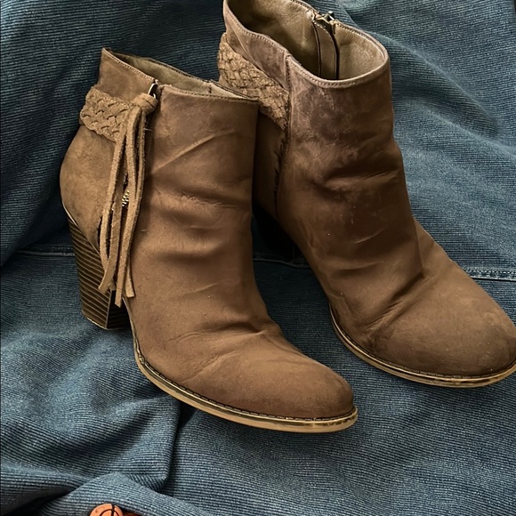 MIA Brown Ankle Booties with Braided Detail - Picture 2 of 5